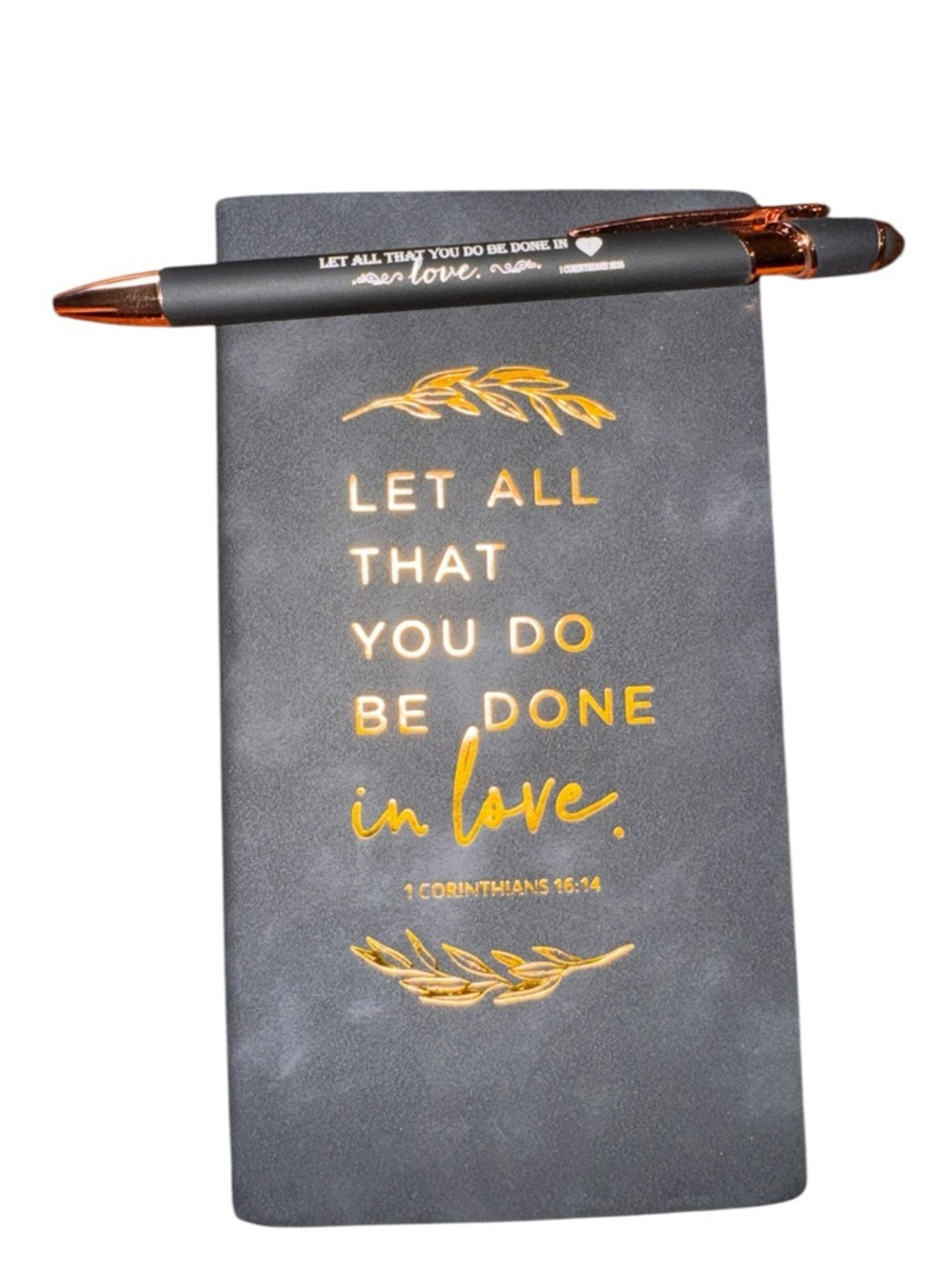 Premium Black and Gold Motivational Notepad with Pen